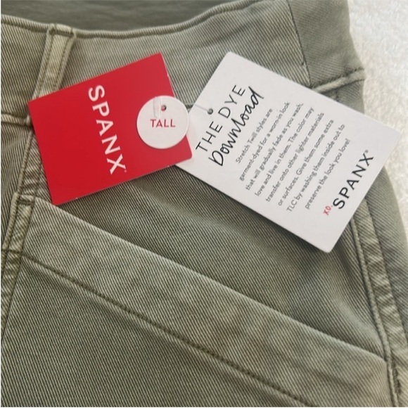 SPANX Medium Tall Pants Stretch Twill Straight Leg Pant in Olive Oil green NWT - Picture 10 of 11